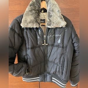 G-Star quilted Bomber Jacket with removable faux fur trim. Gently worn!
